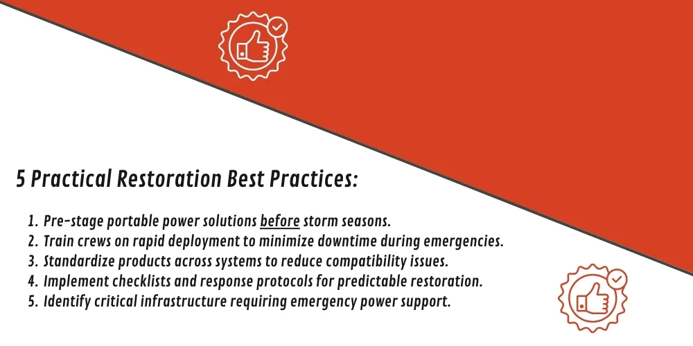 5 practical utility power restoration best practices